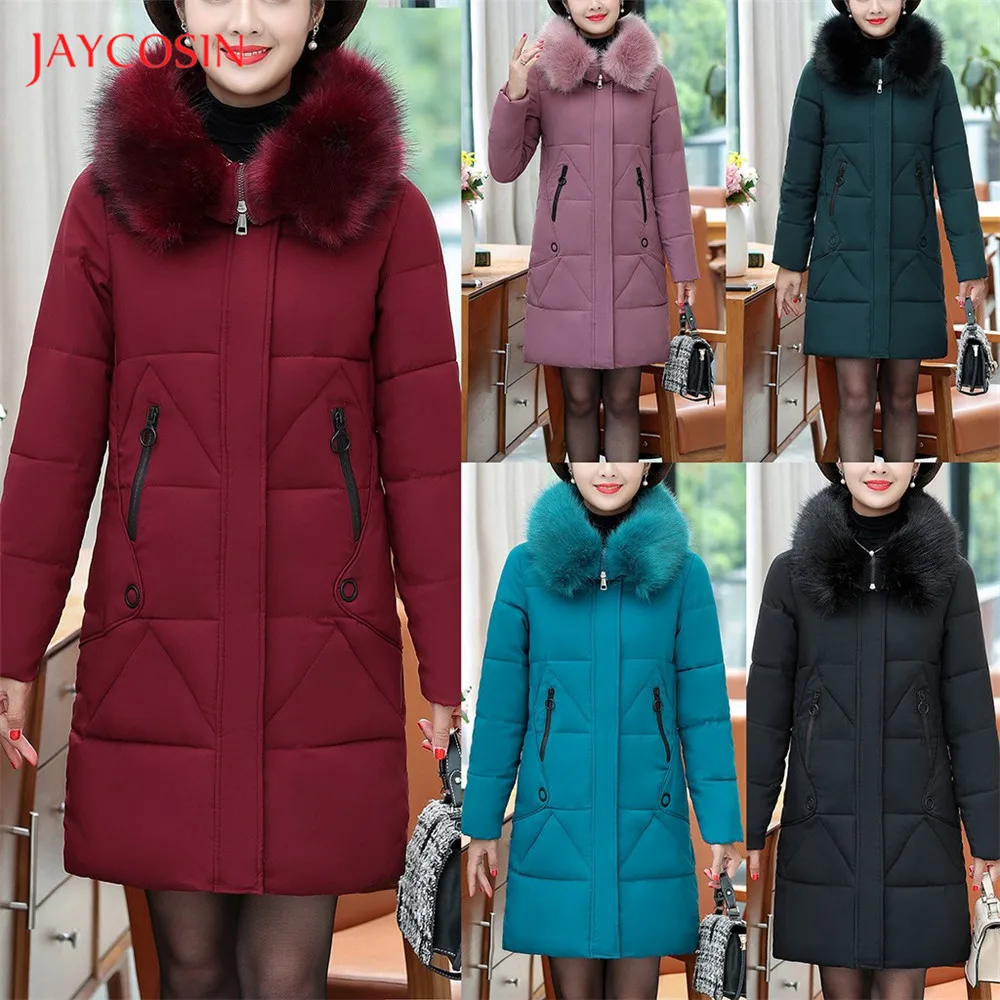 Joycosin 2019 Winter women Jacket Fashion Fluff Hooded coat Slim fit Zipper long sleeve Solid color tops | Мужская одежда