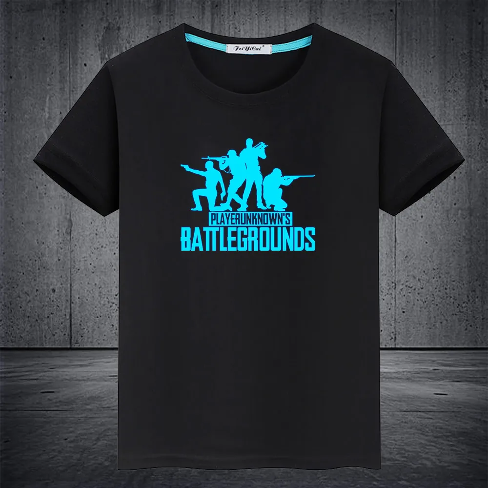 Светящаяся Детская Футболка Game PUBG Winner с цыплятами футболка коротким рукавом для