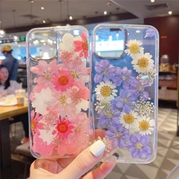 qianliyao real dried flower cases for iphone x xs max xr 7 8 plus 13 12 11 pro max se 2020 case handmade soft fresh flower cover
