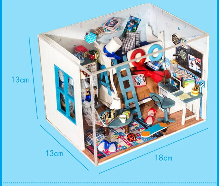 Detective Conan домашнее украшение DIY Conan кабинет деревянная миниатюрная модель наборы украшение-кукла дом подарок на день рождения для мальчика