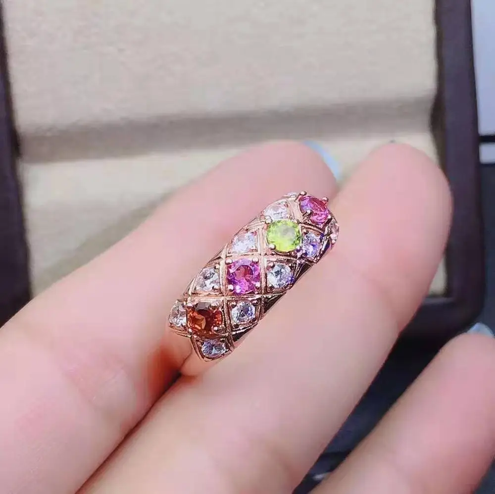 

Natural Candy Crystal Ring Real 925 Silver Fine Fashion Charming Jewelry for Women Free Shipping