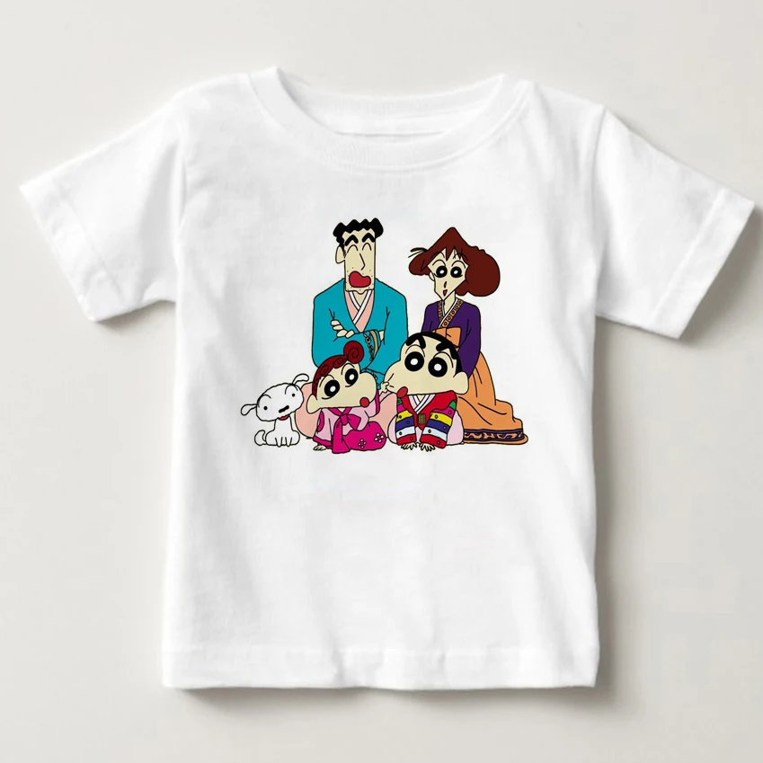 

Crayon Clothing Japan Anime Boys And Girls T Shirt Crayon T Shirts White Tops Tee Children Clothes fashion clothes