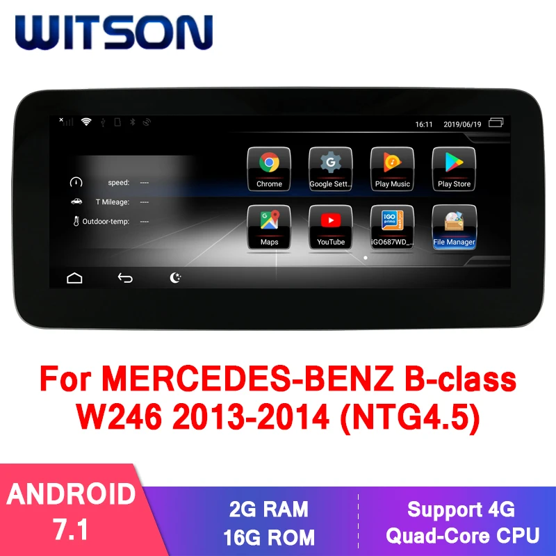 Автомагнитола WITSON 9 0 дюйма Android 10 25 GPS для BENZ B class W246 B180 B200 B220 B250 B260 2013 2014 NTG4.5 4 + 32 ГБ