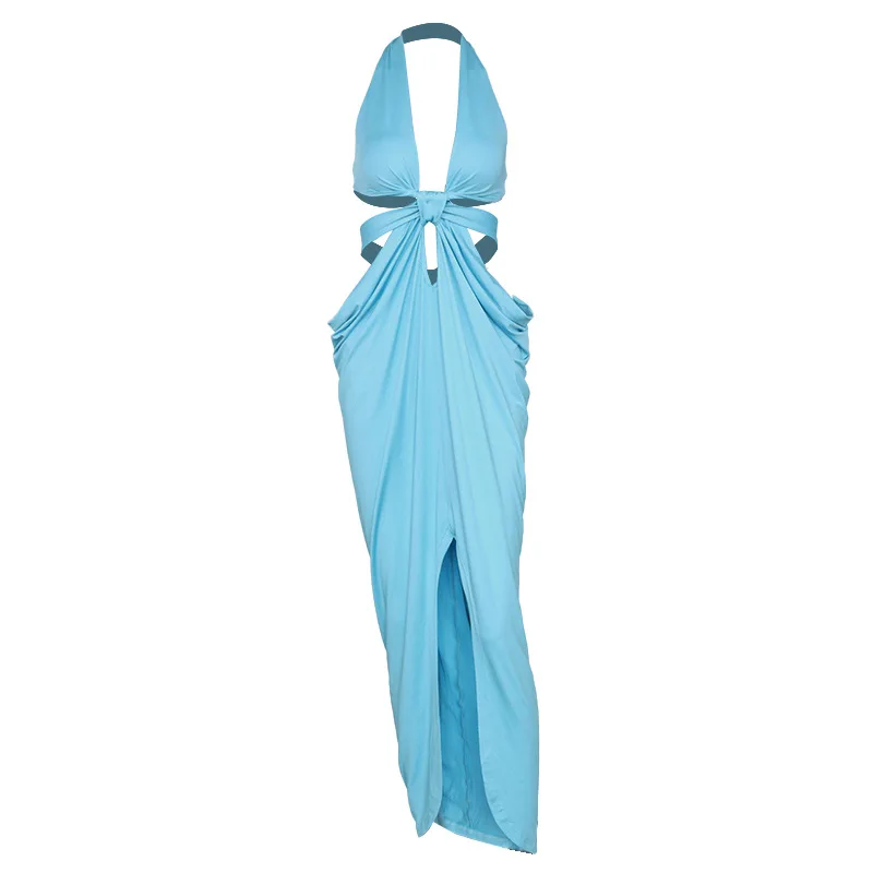 

2021 SummerNew Women's Fashion Party Sexy V-neck Halter Halter Dress Dress Women
