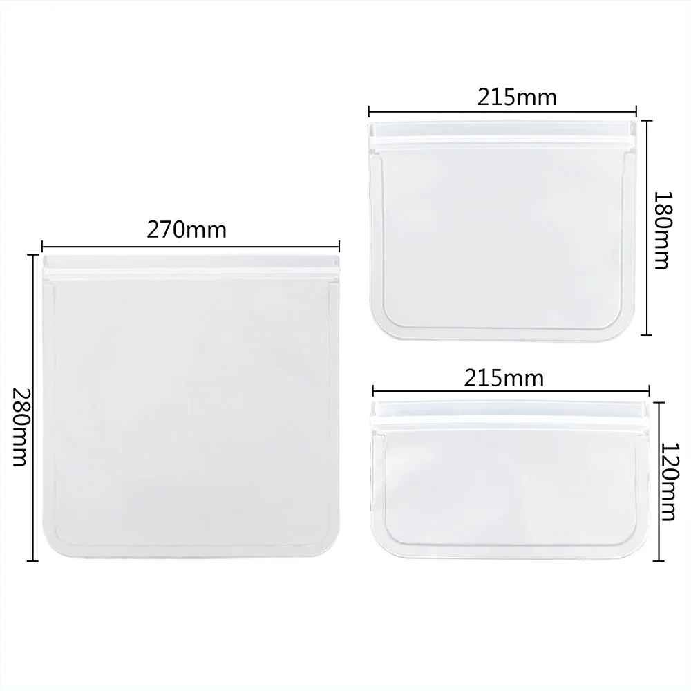 

Reusable PEVA Silicone Food Bag Refrigerator Food Storage Container Fresh Bag Kitchen Tools Leakproof Zip Shut Bag Fresh Wrap