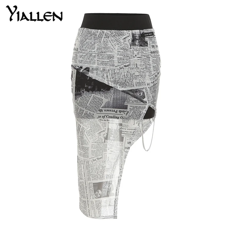 

Yiallen Print Long Skirt Women Sexy Chic Side Split Twist Asymmetrical Maxi Skirt Ladies Casual Streetwear Party Outfits Hot