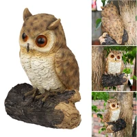 cute resin owl statue simulation animals figurines personalized ornament for home garden courtyard decoration freegarden supplie