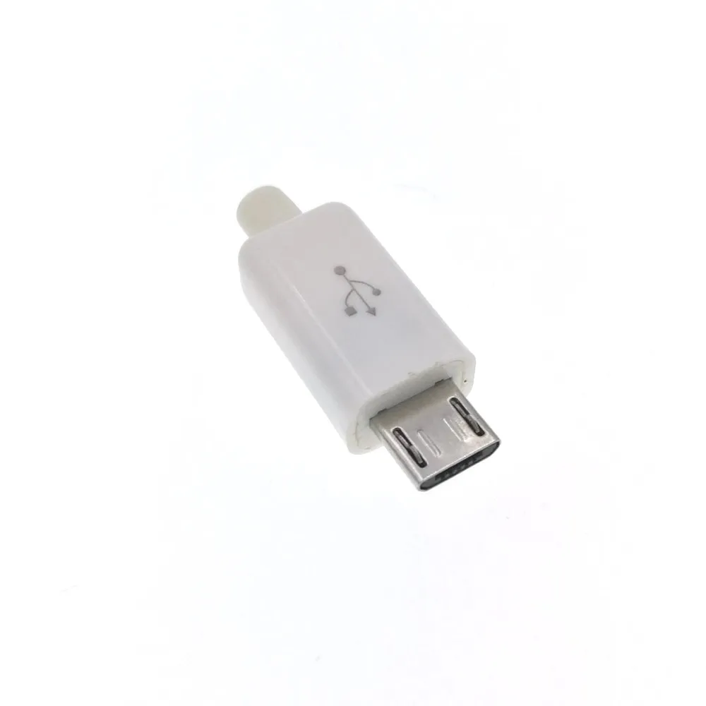 2 комплекта DIY Micro USB Type B папа 5pin четыре шт разъем в сборе белый цвет|connector 5pin|connector