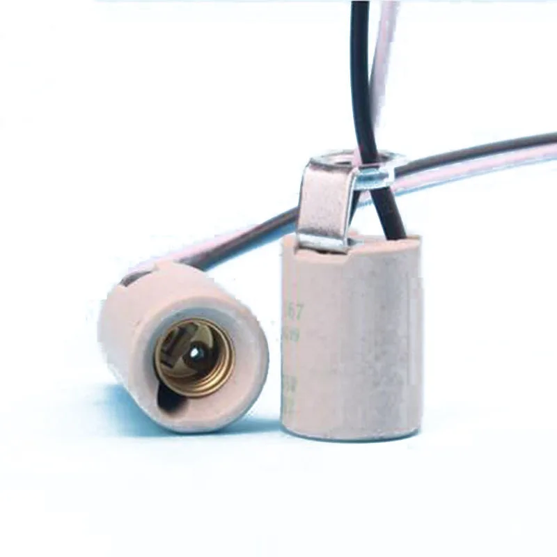 

1pcs 5pcs High Quality E12 Lamp Holder with Bracket and cord 30cm, Ceramic Pottery and Porcelain E12 Lamp Base Socket