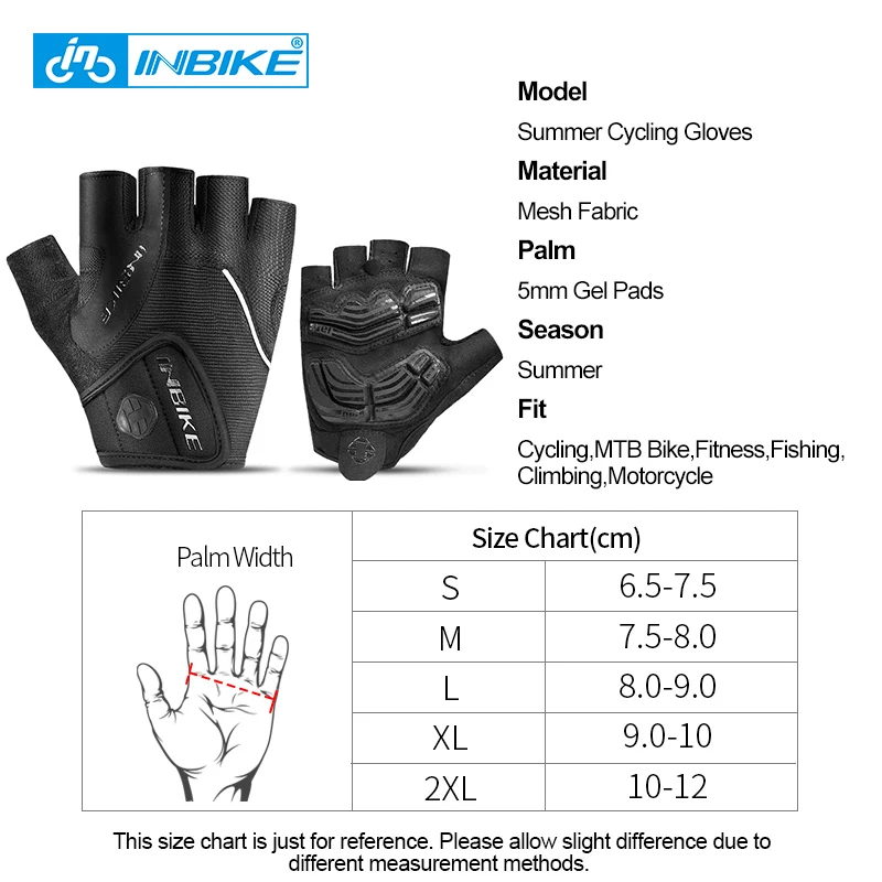 Перчатки INBIKE велосипедные с открытыми пальцами противоударные дышащие гелевые
