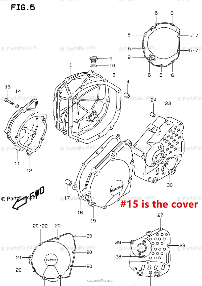 

Motorcycle starter gear crankcase cover for Suzuki GSF1200S 97-05 Bandit GSF600 N S 1995-2004 Katana GSX600F GSX750F 1998-2006