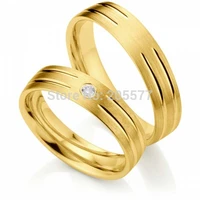 2014 fashion titanium jewelry gold plating cz aircraft wedding bands couples ring sets