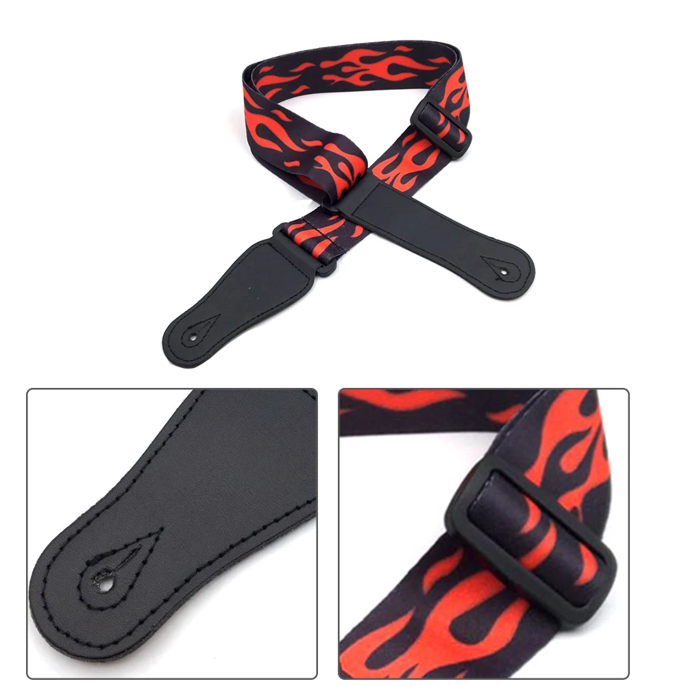 

Geometric Pattern Lightweight Guitar Strap Shoulder Soft Ethnic Style Accessories Anti Slip Printed Instrument Adjustable