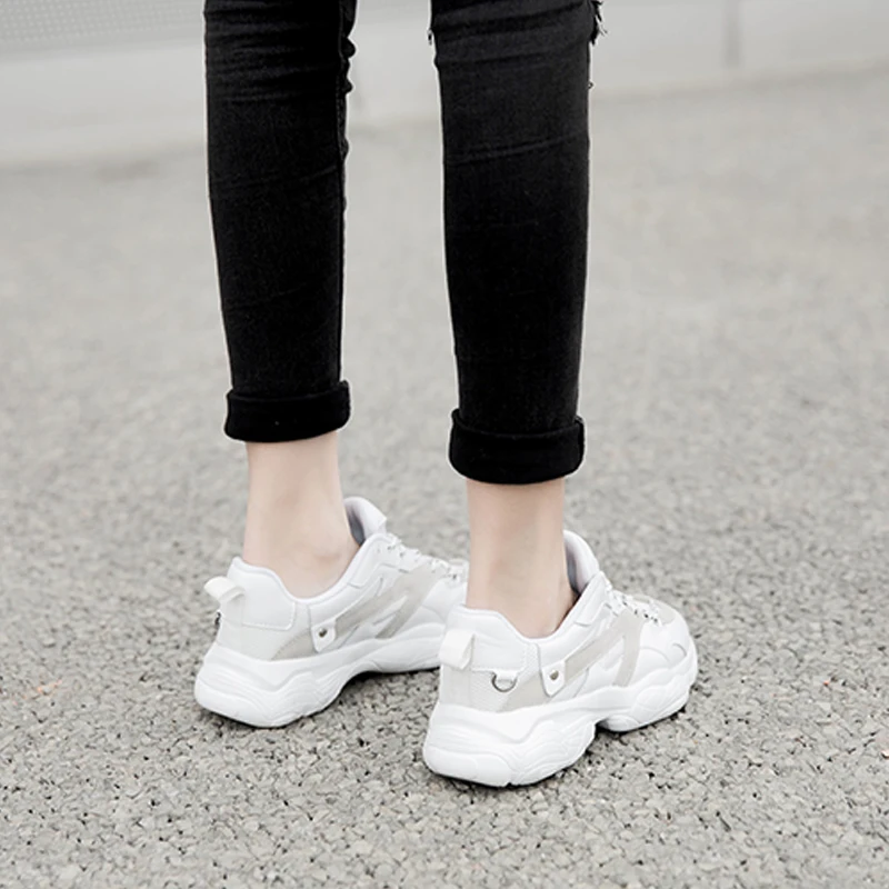 Новинка женские кроссовки на платформе дышащая повседневная обувь женская