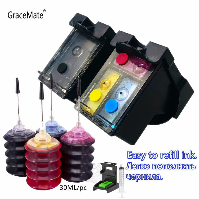 GraceMate евро 62 62XL перезаправляемый картридж для HP XL зависть 5640 5660 7640 5540 5544 Officejet 5740 5742