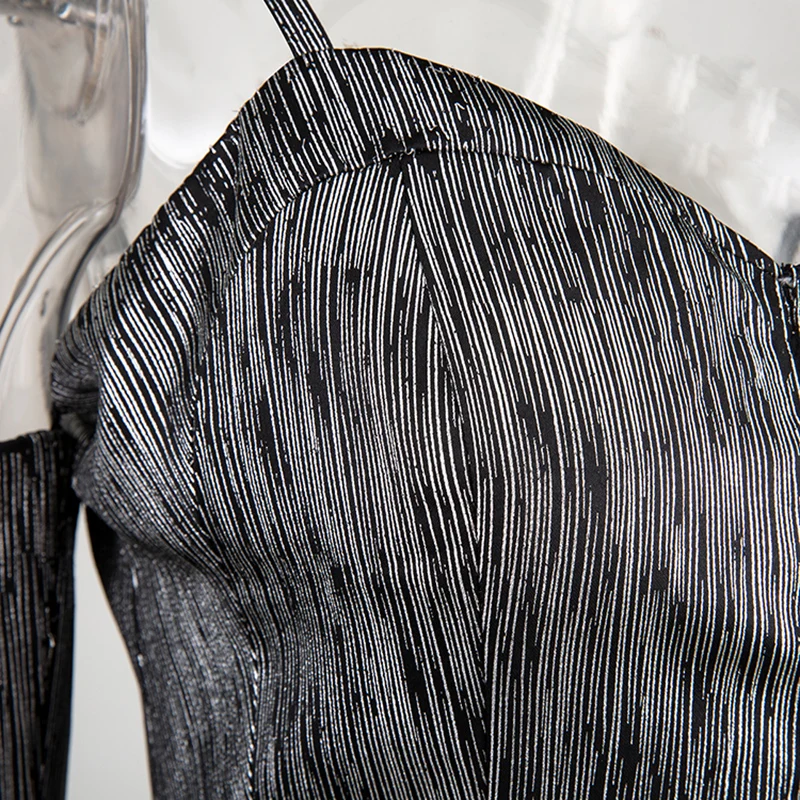 HIGH STREET 2019 стильное дизайнерское женское платье на тонких бретельках мерцающее