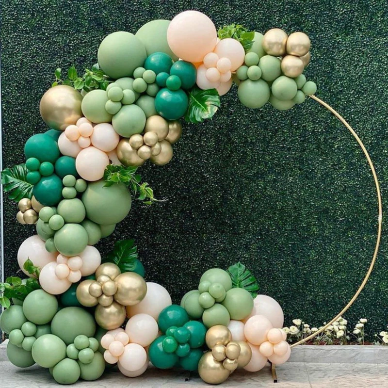 

Свадебное украшение, воздушные шары цвета авокадо, зеленые, темно-зеленые, золотые, телесные, латексные шары, декор для свадебной вечеринки, ...