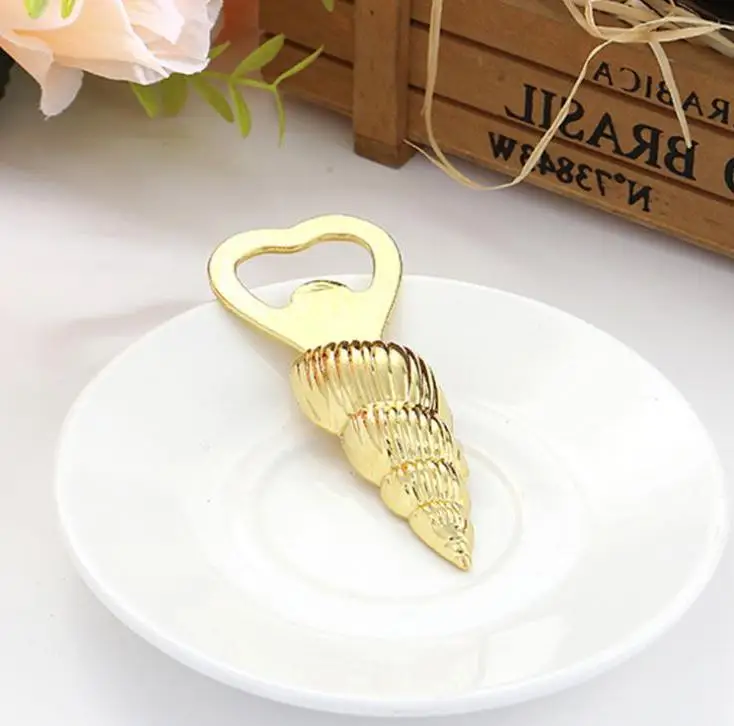

100pcs Conch Bottle Opener Wedding Favors Good Gift For Beach Series "shore Memories" Sea Beach Shell Bottle Opener Wholesale
