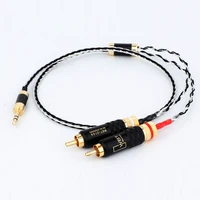 pcs occ copper 3 5mm stereo to 2 rca cable hi end 3 5mm to dual rca cable for amplifier phone edifer home theater dvd