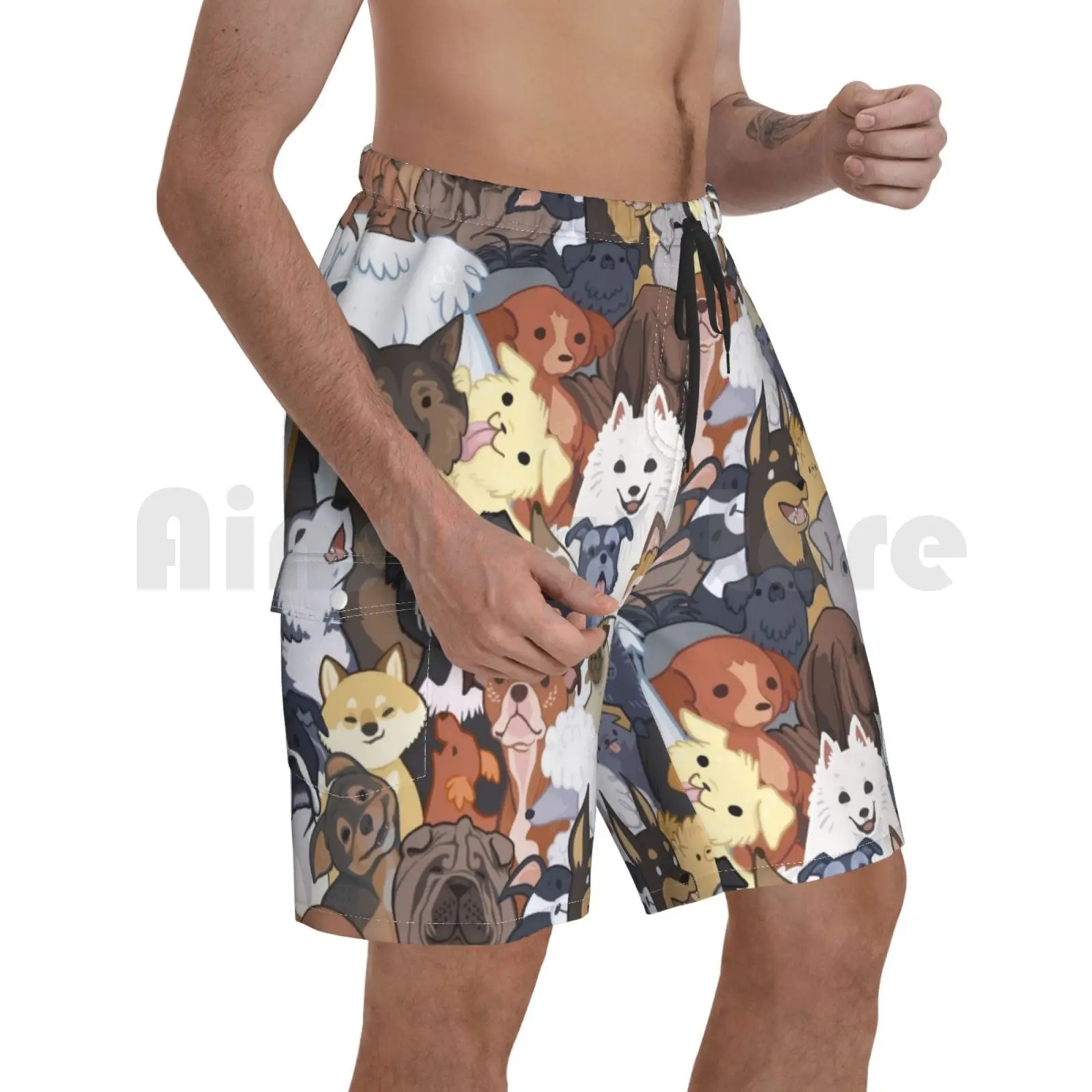 Пляжные шорты Pupper вечерние собаки щенка милые немецкий Шепард золотистый