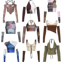 women cropped 2000s aesthetic 2021 ropa grunge fairy fairycore y2k tops clothing crop top corset core 90s gothic clothes