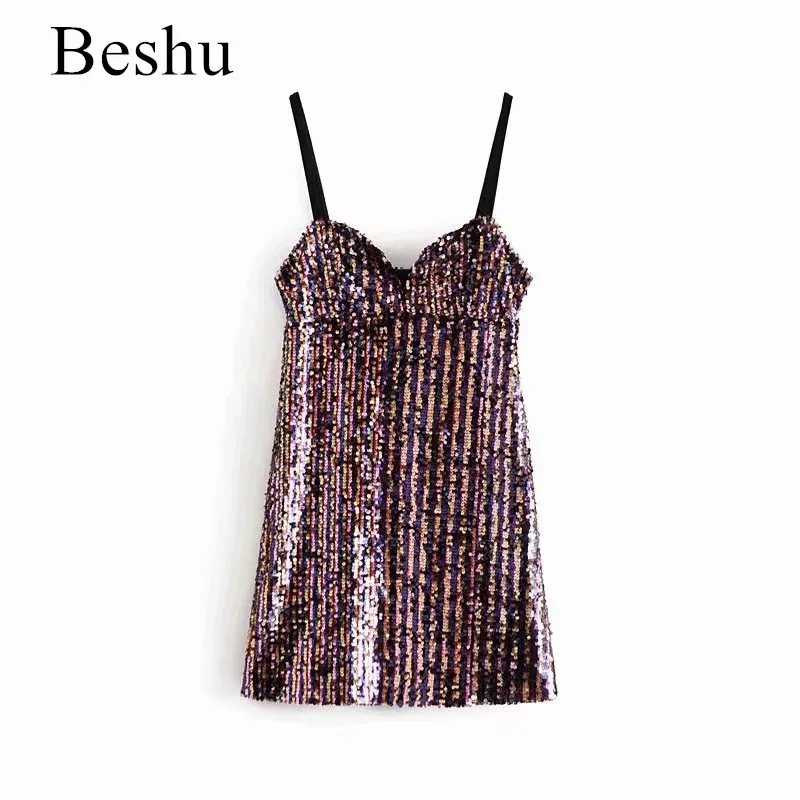 Za 2019 сексуальные женские топы новая мода летние с блестками v-образный вырез без