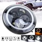 Светодиодные фары, поворотники, 7 дюймов, 45 Вт, Белыйфара желтого света, подходит для Jeep Wrangler JK LJ CJ Hummer H1 H2 внедорожников