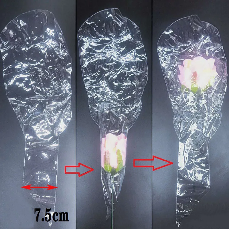Globo transparente con luz LED y rosa, globo de 20 pulgadas y 7,5 cm de ancho, para fiesta de cumplea&ntilde;os, D&iacute;a de San Valent&iacute;n y boda, 50 unidades-1