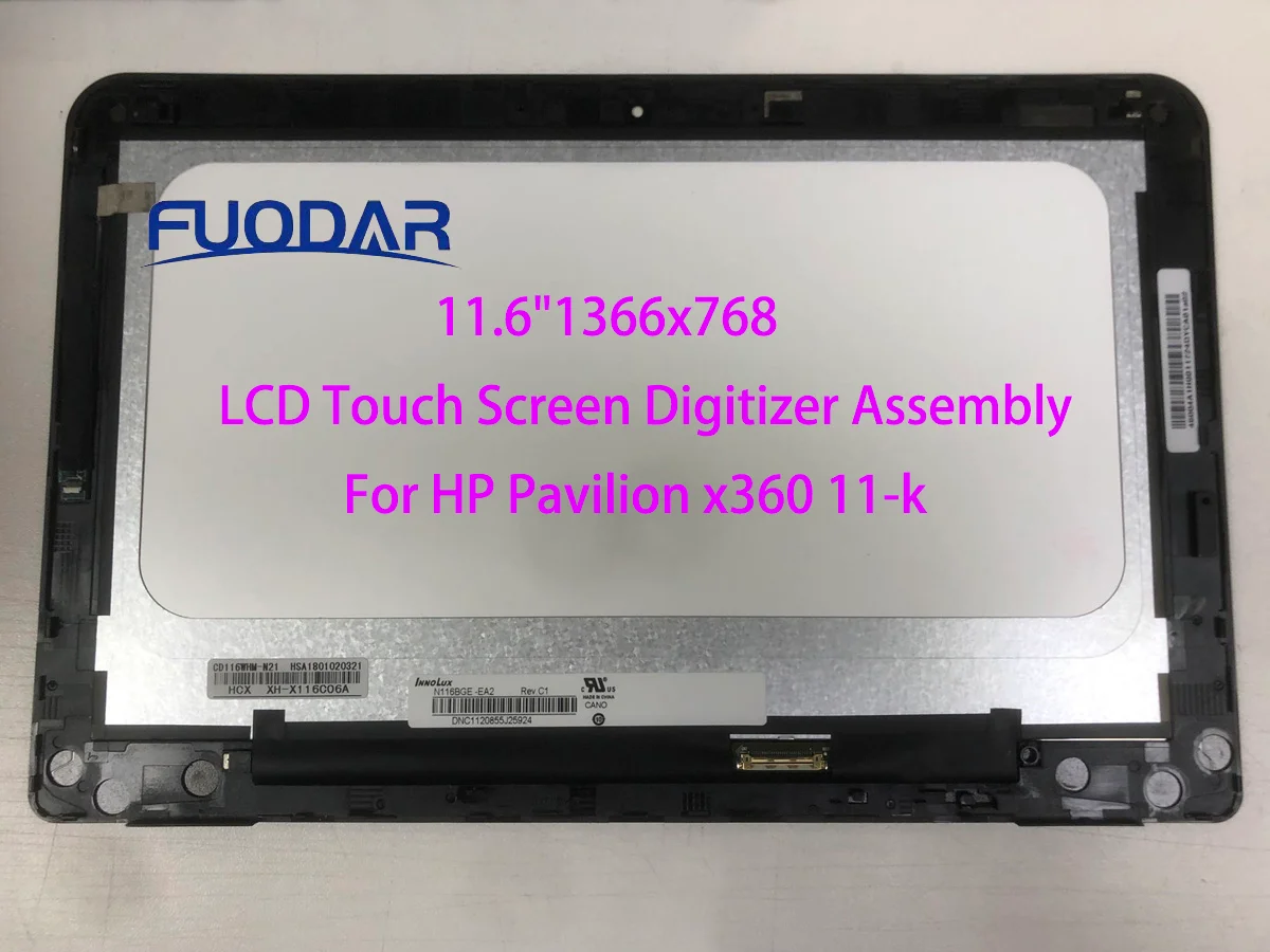 

11.6" LCD Touch Screen Digitizer Assembly For HP Pavilion x360 Convertible 11-k 11T-K000 11-k101la 11-k120nr 11-k102tu 310 G2