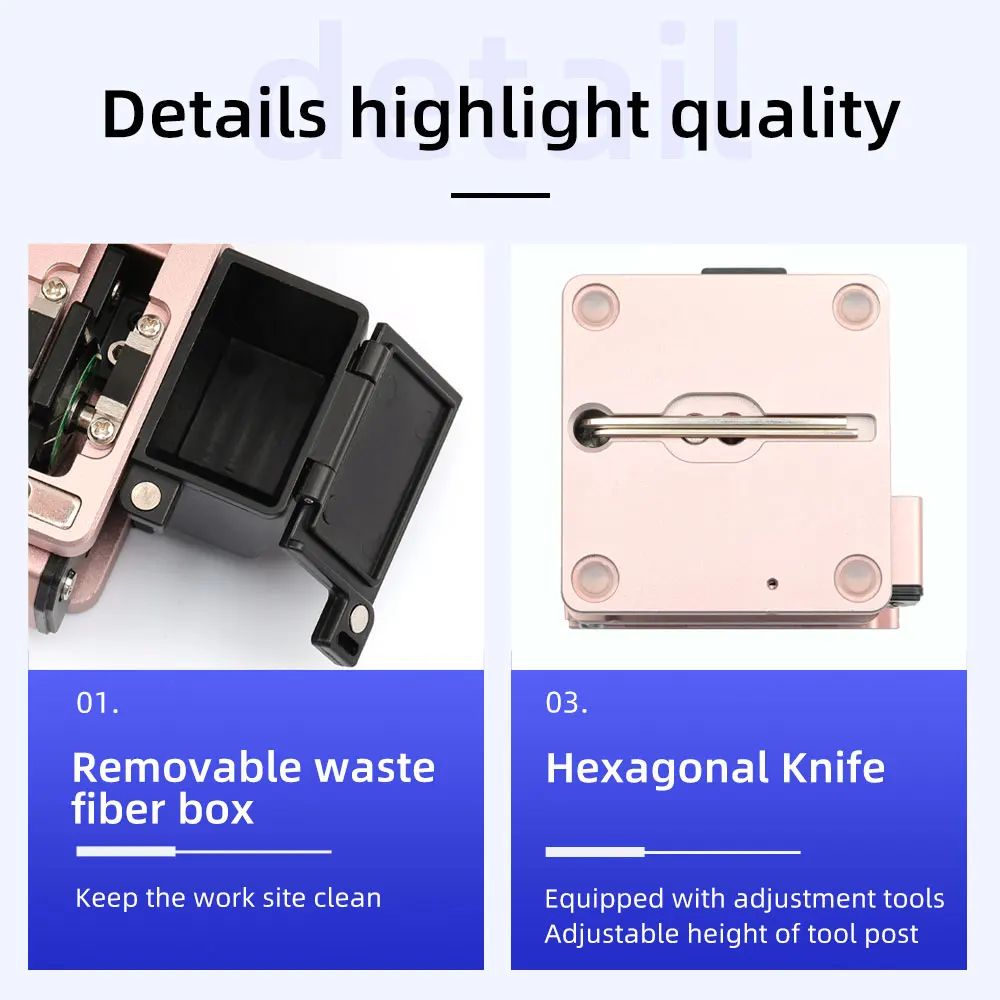 HS-30 fiber cleaver knife high quality tungsten steel blade 24-side automatic return knife with detachable waste fiber box