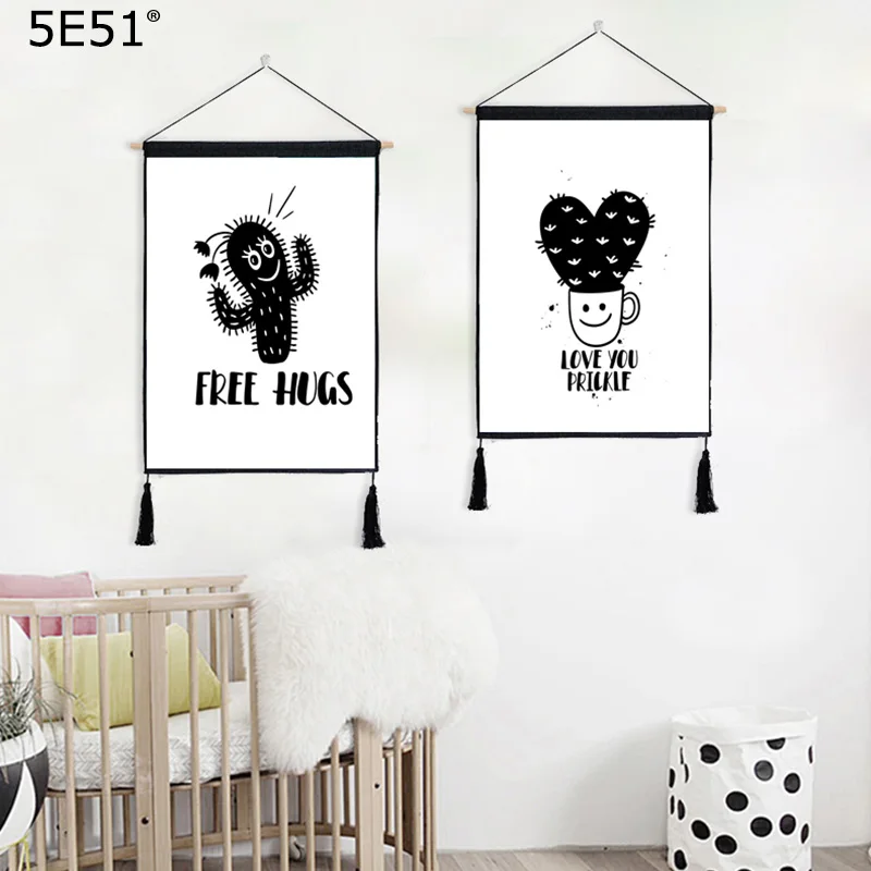 Современный минималистичный Инс фон настенный кактус хлопок белье