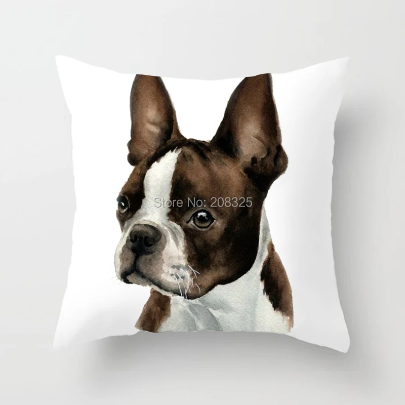 ZENGIA Boston Terrier наволочка для подушки Полиэстеровая подушка собаки декоративная с