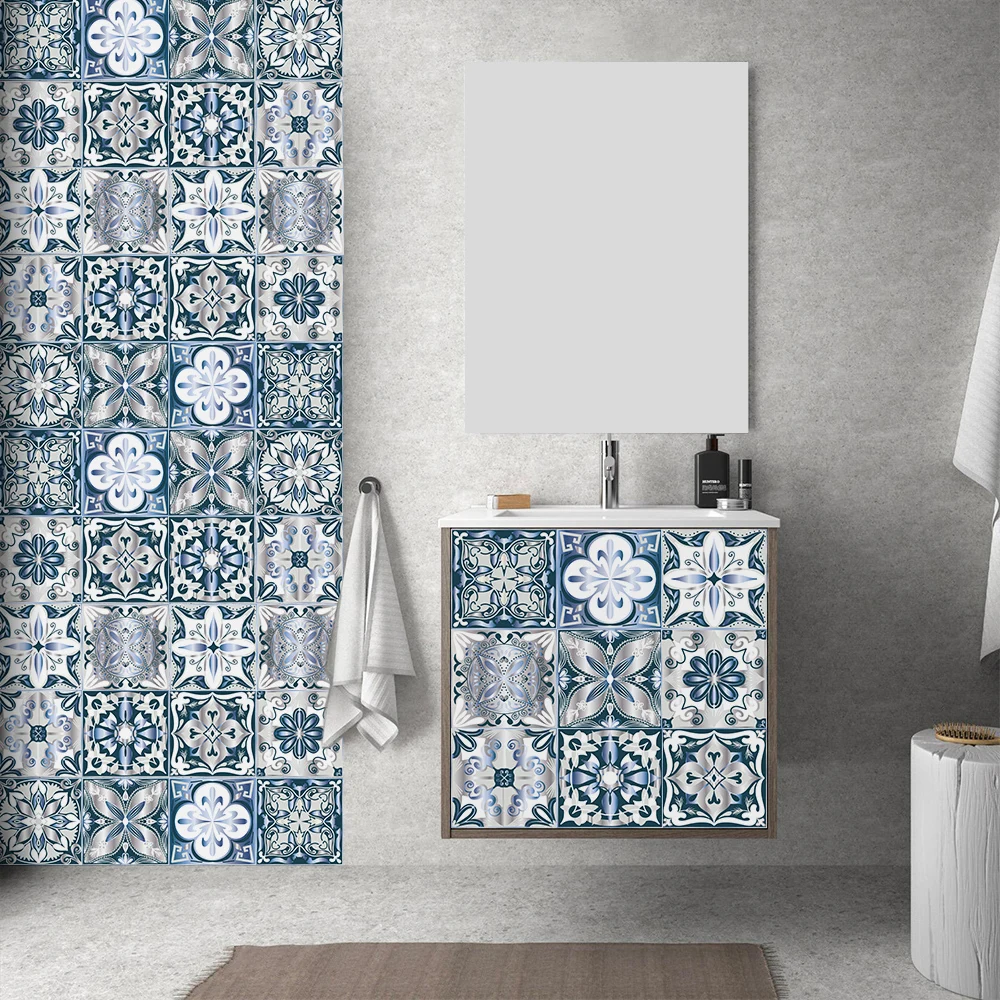 

The bedroom decoration crystal tile wall sticker classical rococo pattern piece of PVC wallpaper self-adhesive