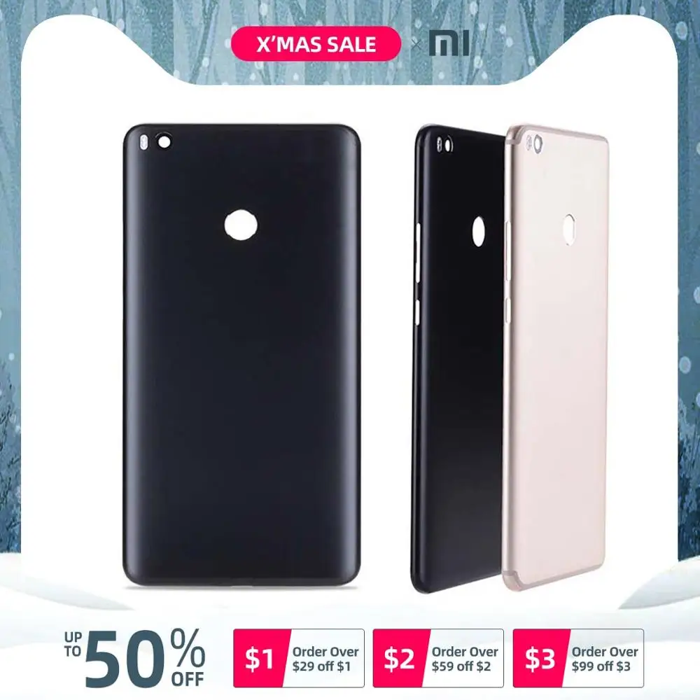 Задняя крышка для Xiaomi Max 2 на батарею черный золотой