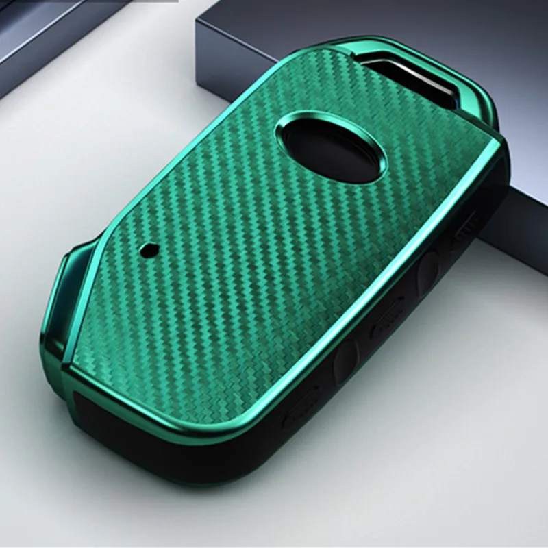 

Carbon fiber car key fob skin set cover case shell holder for kia 2018 2019 sportage R Stinger remote sorento cerato protect key
