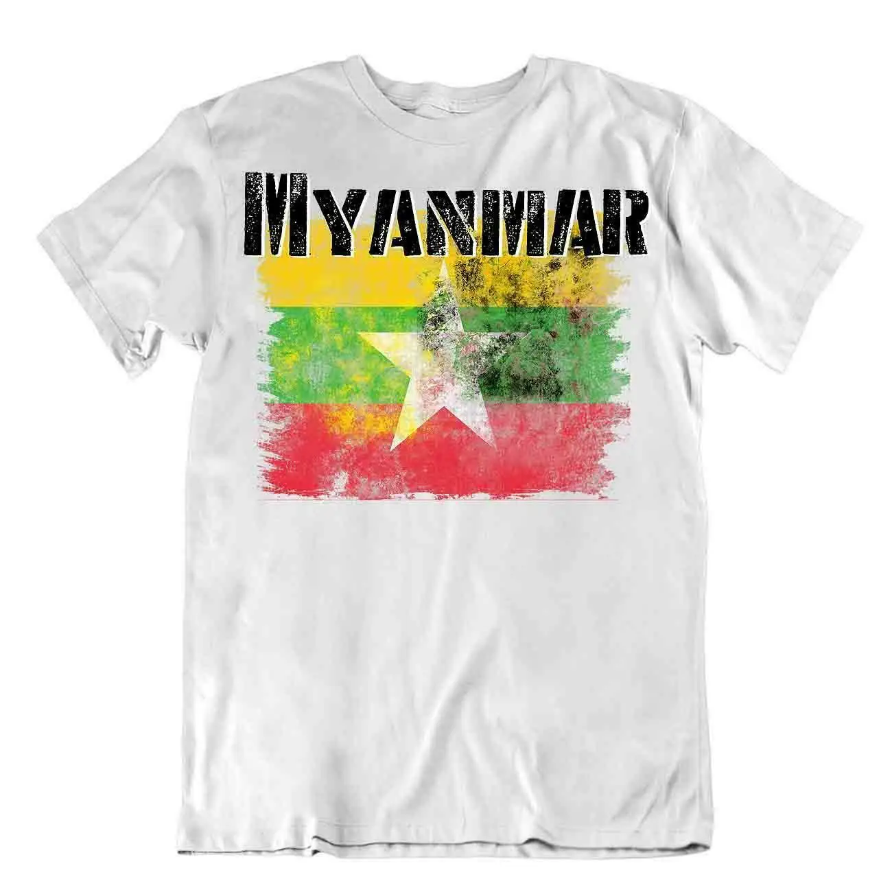 

Myanmarflag Tshirt T-shirt Tee top city map Burma solidarity peace courage