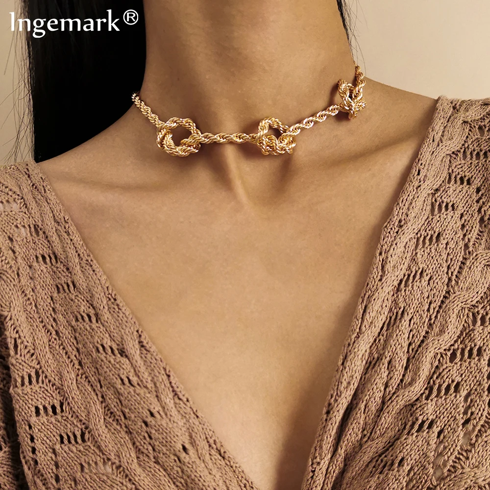 

Vintage Chunky Cross Chain Necklace for Women Collares Steampunk Men Boho Thick Link Chokers Aesthetic Neck Femme Jewelry Gifts