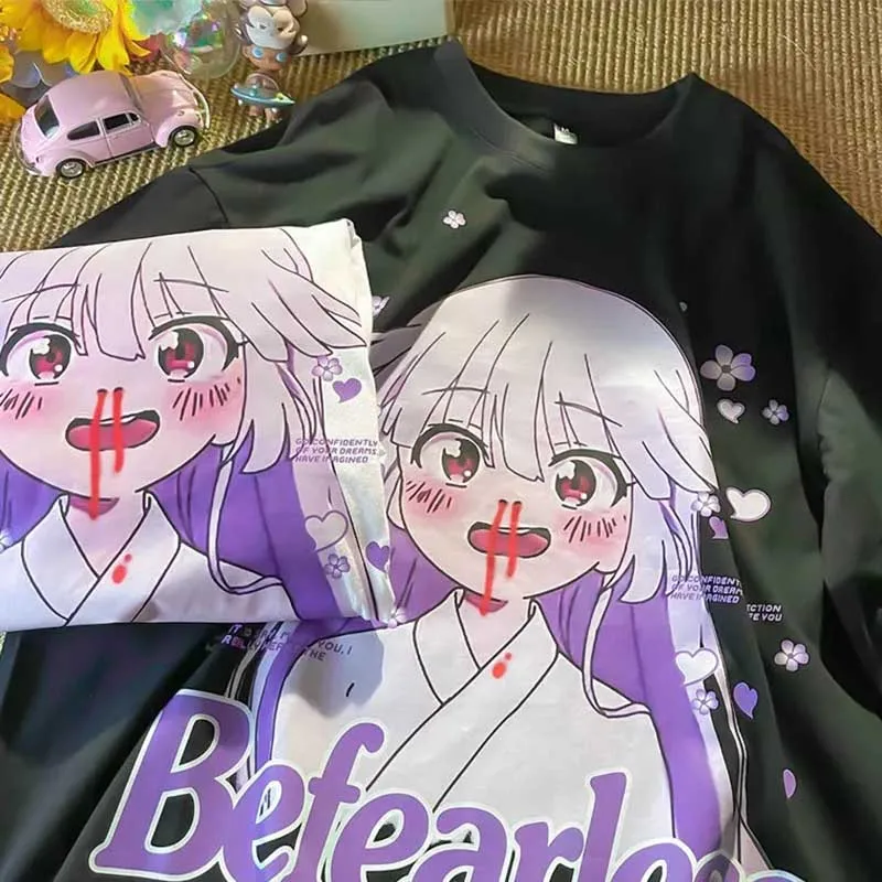 

Harajuku Loose Oversized T Shirt Women Anime T Shirt Clothes Summer Graphic Top y2k grunge Tee Shirt Femme Japanese Streetwear