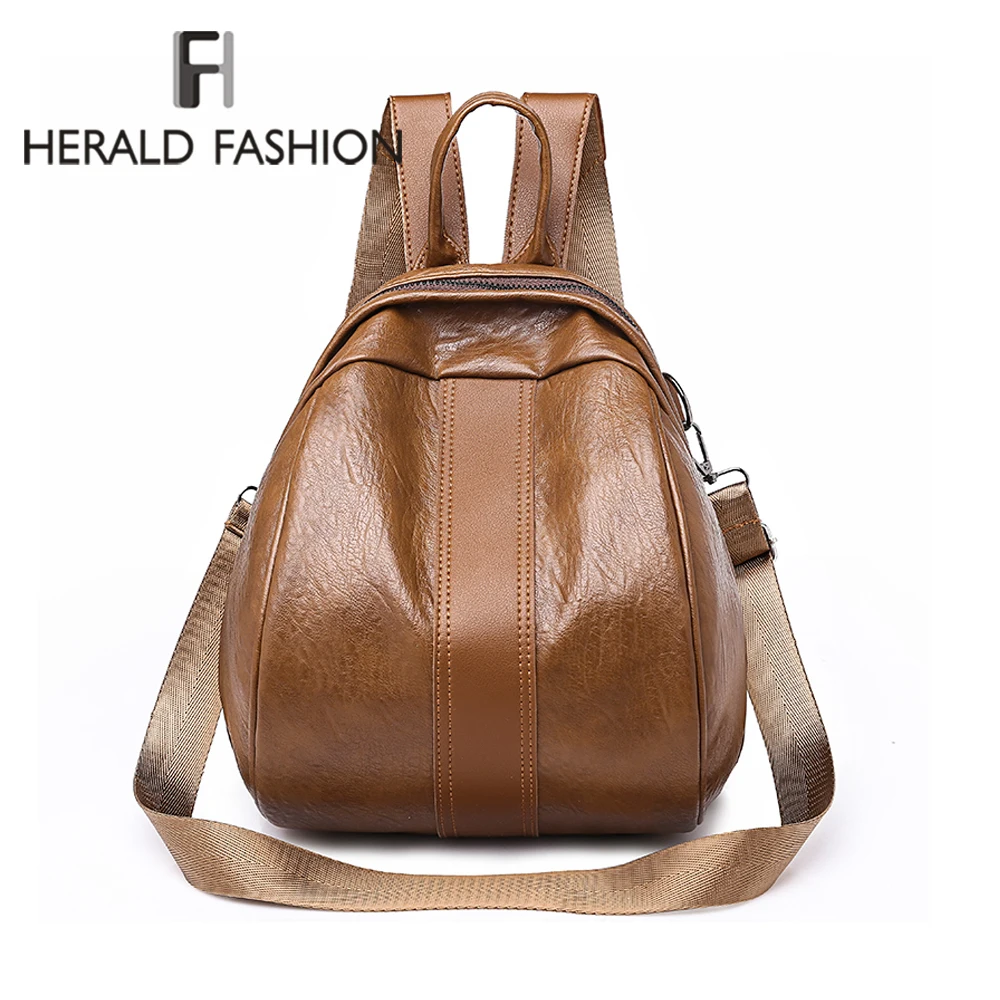 Herald Fashion женские рюкзаки качественные кожаные большие школьные сумки на плечо