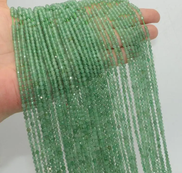 Green Aventurine Натуральный Полудрагоценный круглый ограненный камень Бусины 3 мм-тансанит/Лапис/Малахит/хризопраз/диопсид/Аквамарин - Цвет: Green Aventurine