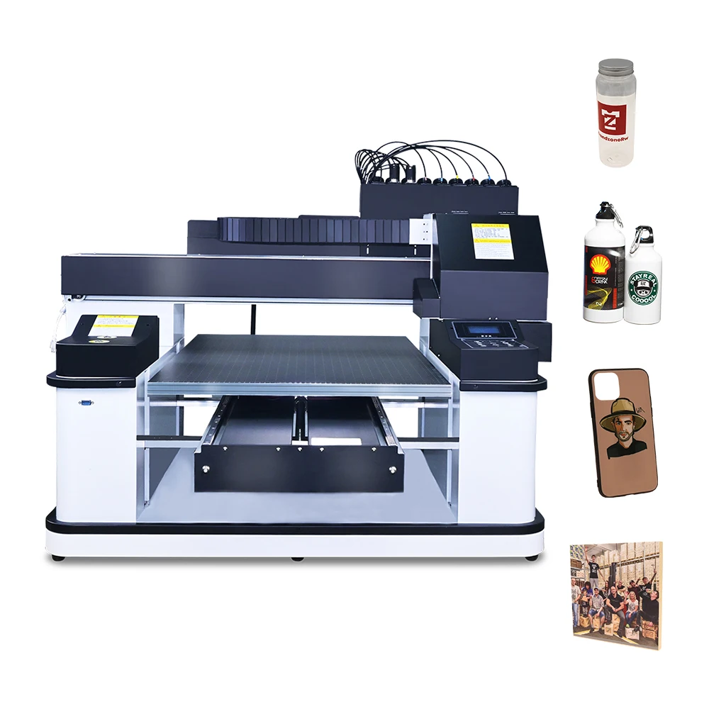 

UV Printer A1 XP600 UV Flatbed Printer For Phone Case Bottle Glass Metal A1 UV Printer Automatic Printing Machine with Varnish