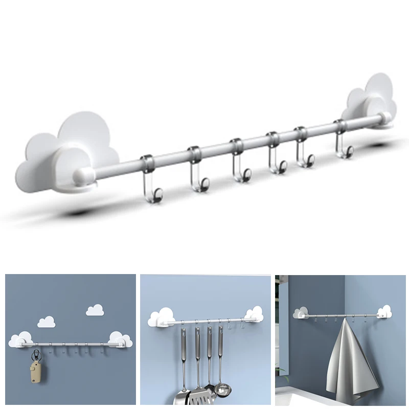Крючок вешалка с облаками регулируемые настенные крючки для хранения