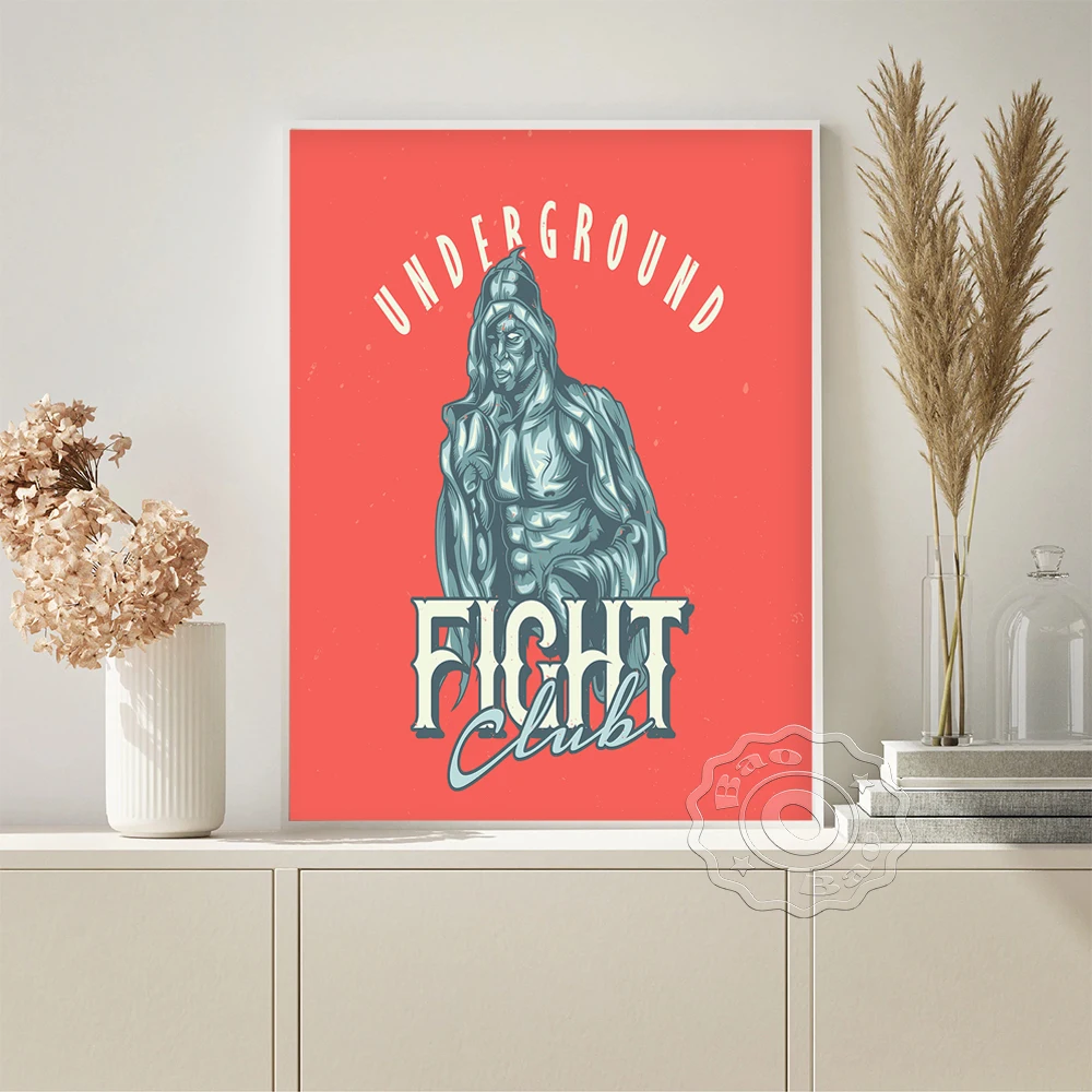 

Boxing Fighter Illustration Poster Fight Club Movie Art Prints Wall Picture Modern Canvas Painting Lounge Office Studio Decor