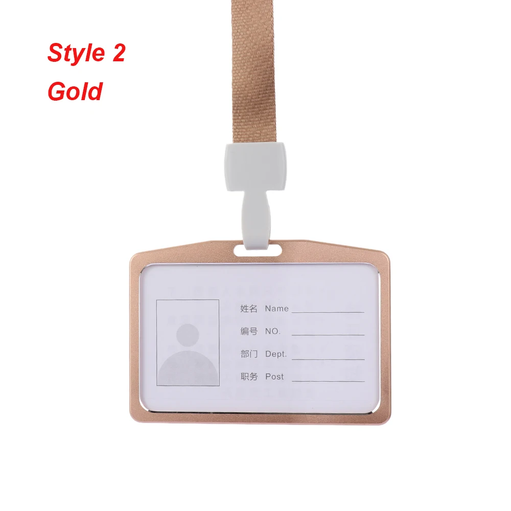 Style 2-gold 1 шт. модный подвесной чехол для карт ID держатель карт пропусков банковская кредитная карта для студентов женщин мужчин автобус ПВХ бейдж держатель - Цвет: Style 2-gold