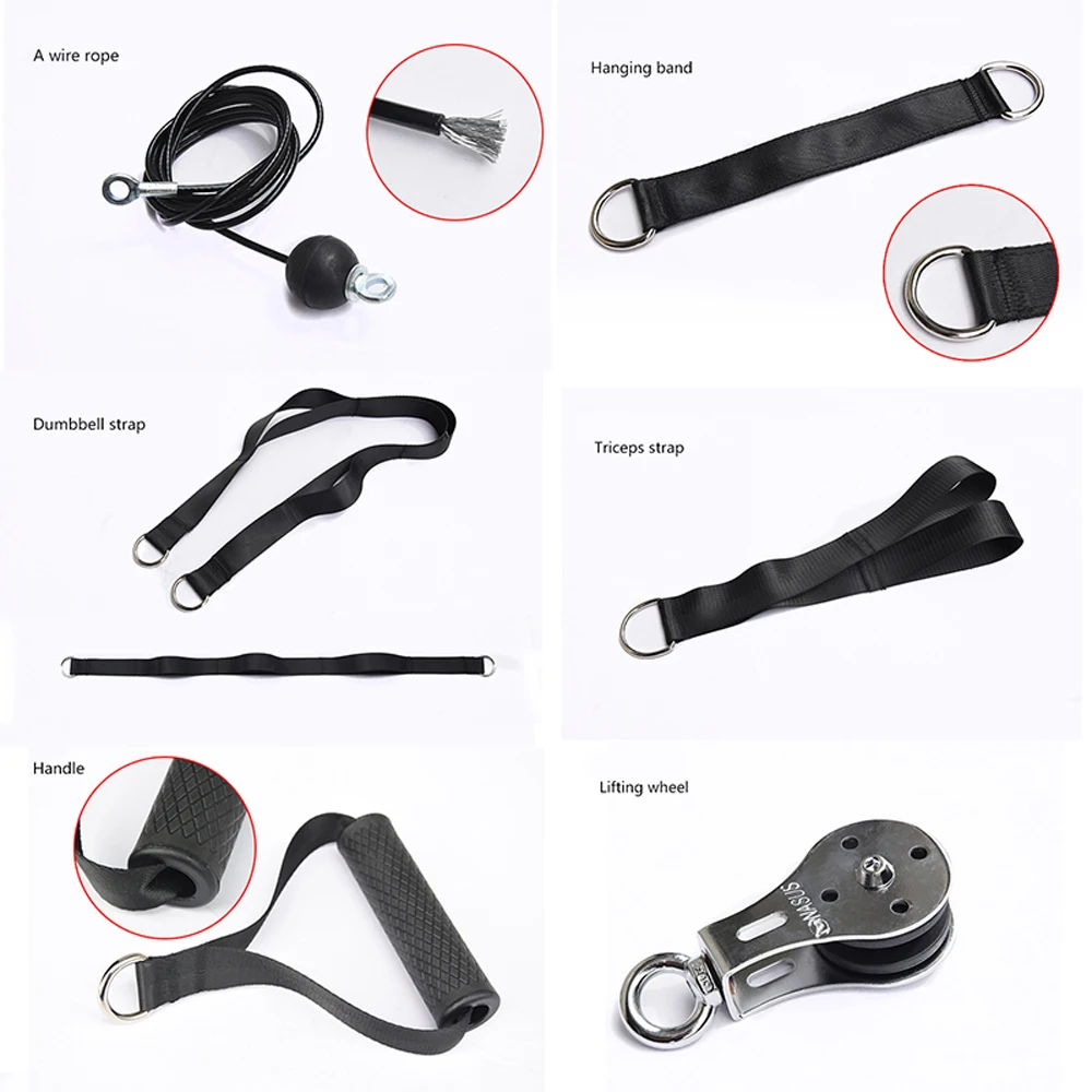 Fitness DIY Pulley Cable Machine Attachment System Arm Biceps Triceps Blaster Hand Strength Trainning Home Gym Workout Equipment | Спорт и