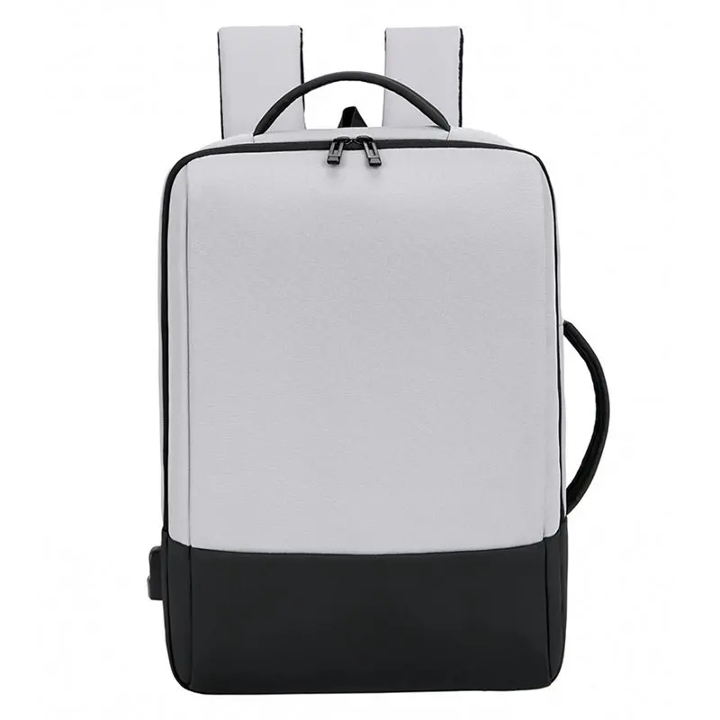 Men's Backpack Casual Business Laptop Backpack Male USB Charging College Students Schoolbag Gray Wom