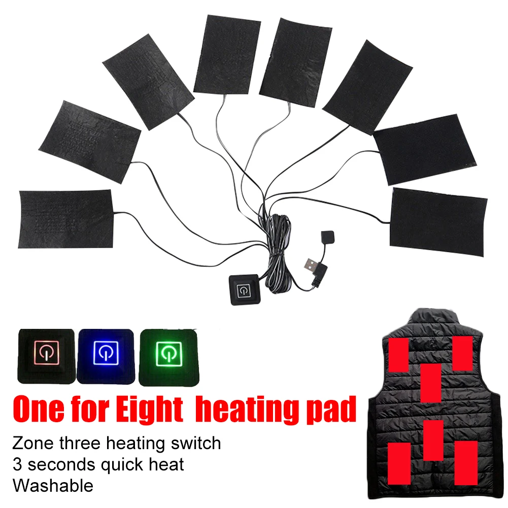 

Usb Electric heating pad for Clothes heating Pad With 3 Gear Adjustable Temperature Heated mat Sheet Warmer Pad for Vest Jacket