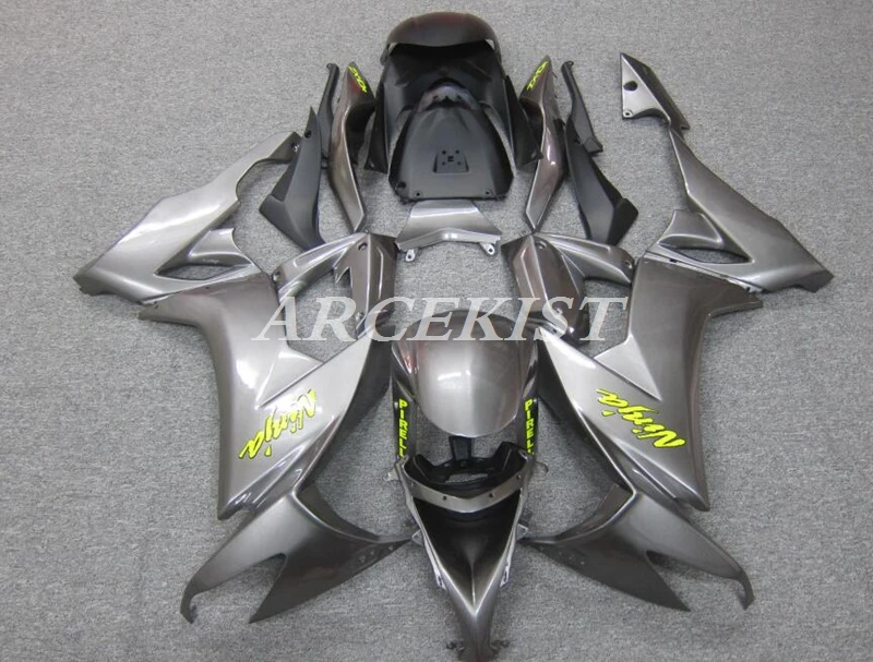 

Новый комплект обтекателей из АБС-пластика, подходит для Kawasaki Ninja ZX-10R ZX10R 2008 2009 2010 08 09 10, кузов серого цвета