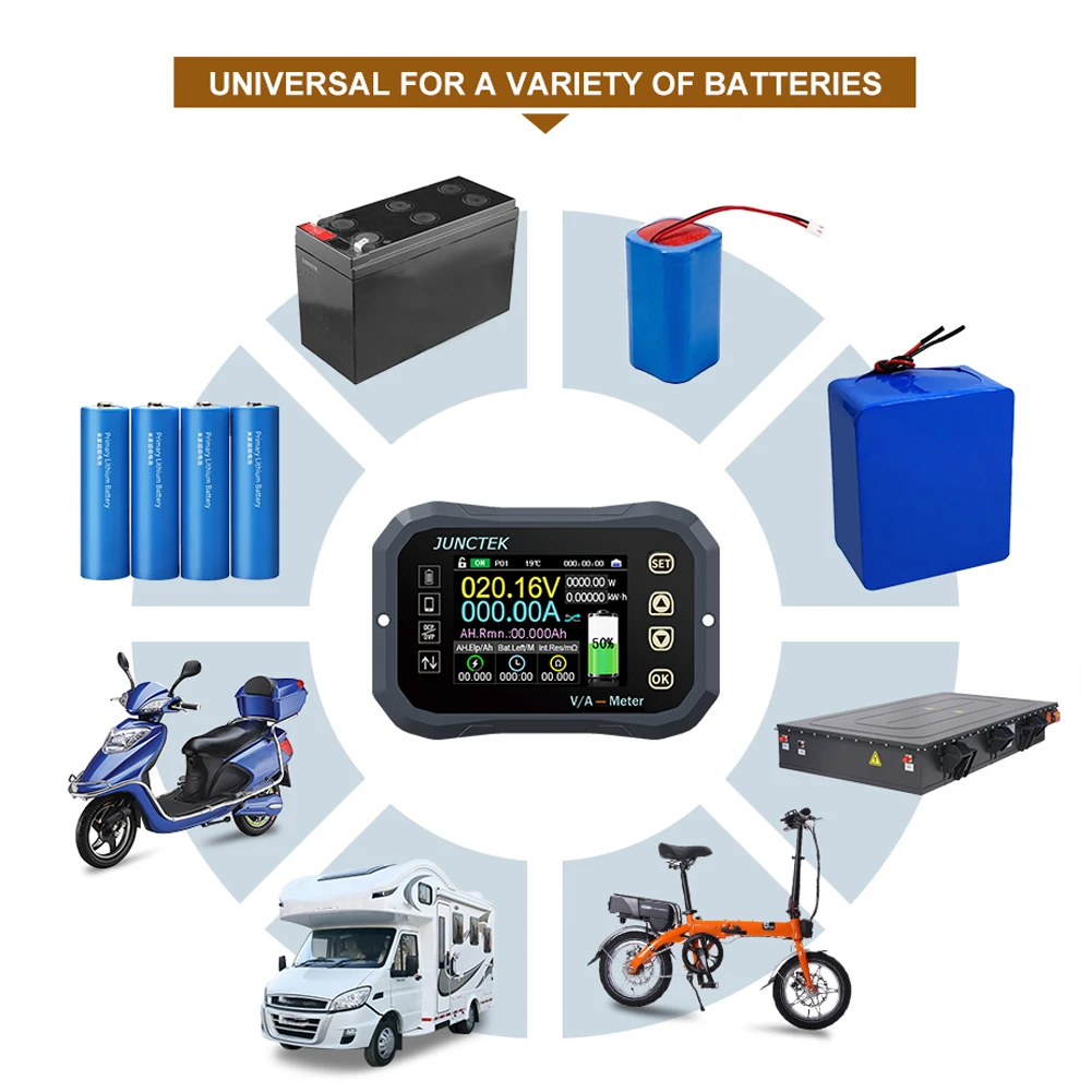 2.4 Inch TFT Color Screen Direct Current 0-120V BT Connection Battery Coulometer Monitor Android APP Remotes Control | Инструменты