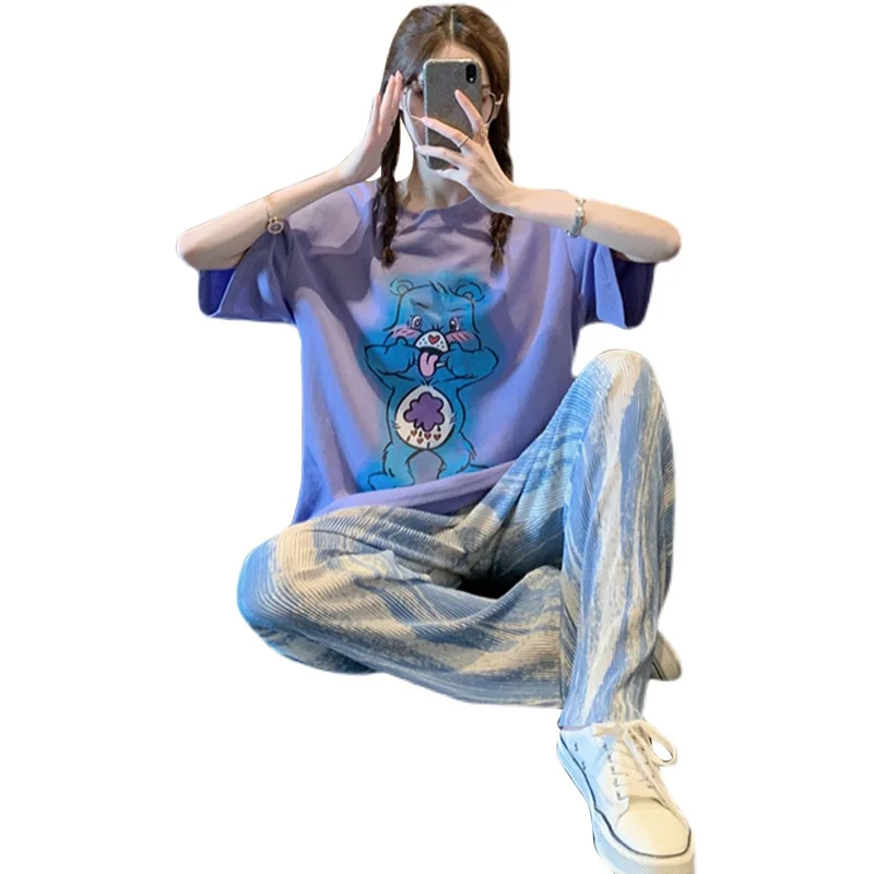 

8882# Summer Stylish Chic Ins Pleated Loose Maternity Full Long Pants Wide Leg Loose Belly Pants For Pregnant Women Pregnancy